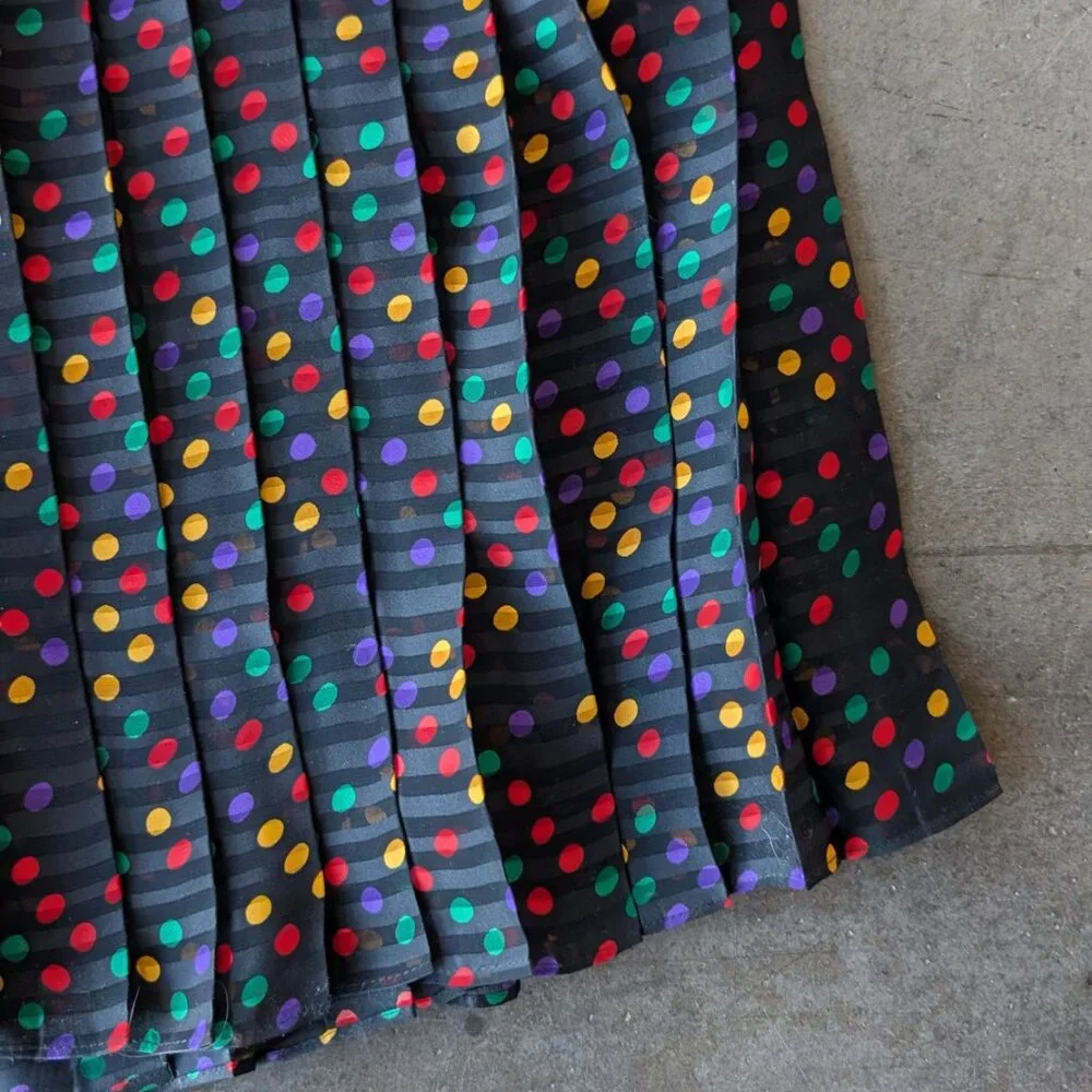 Vintage Montage Dimensions Colorful Rainbow Polka Dot Jacket and Skirt Set - Picture 10 of 13